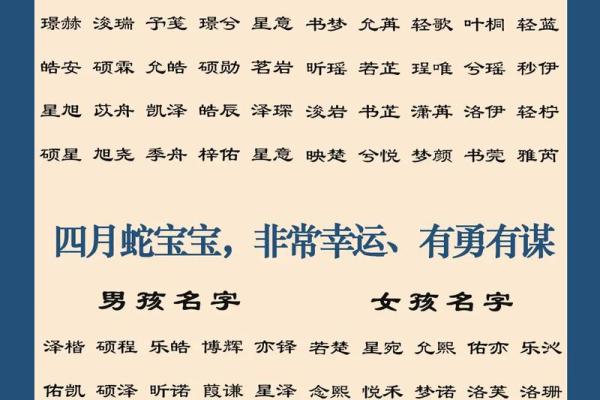 属蛇未时出生的男孩适合取哪些名字姓名